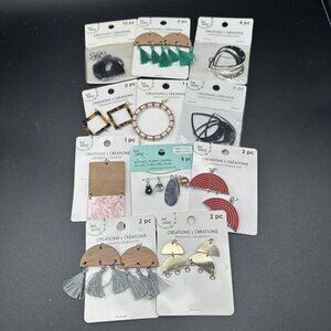 Jewelry Making Supply Lot Pendants Components Wood Metal DIY Crafts Boho Tassels